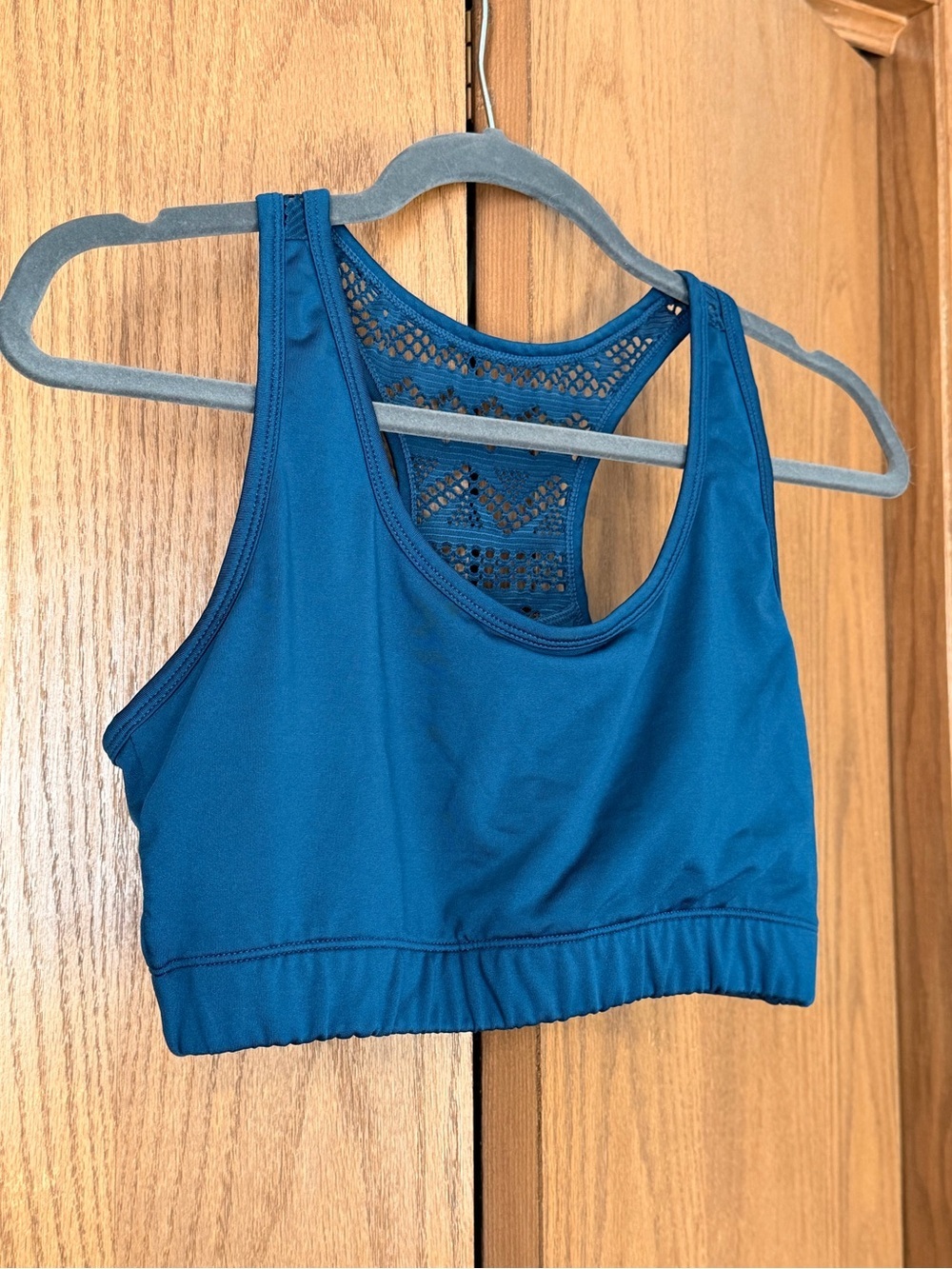 ZYIA Teal-Blue Lace Racerback Sports Bra